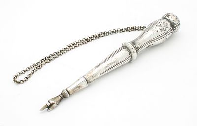 An Important 19th Century Silver Torah Pointer (Yad), Bradford, Pennsylvania, 1885. A finely 