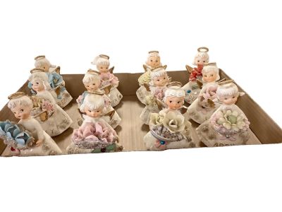 Lefton Birthday Month Figurines. (12) figurines representing each month of the year. Some chips. 