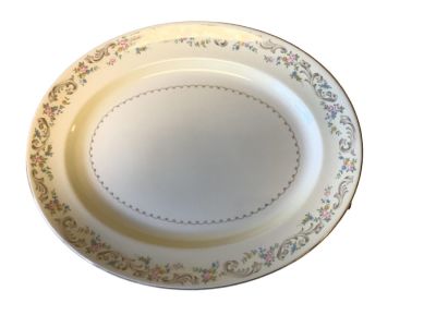 (2) Platters and a Bowl. Paden City Pottery 12.5" x16&icirc;. Williamsburg 12&icirc; x 15.5&icirc; Small bowl 5&icirc; x 