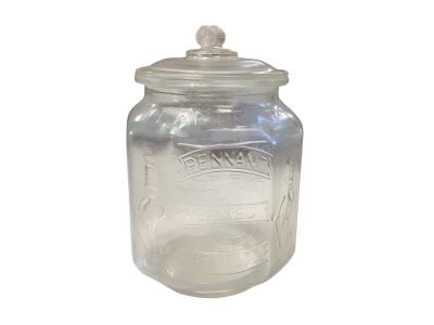 Planters Pennant Salted Peanuts Counter Jar Jar measures 8&icirc; L x 8&icirc; W x 12.5&icirc; H with lid. Glass 