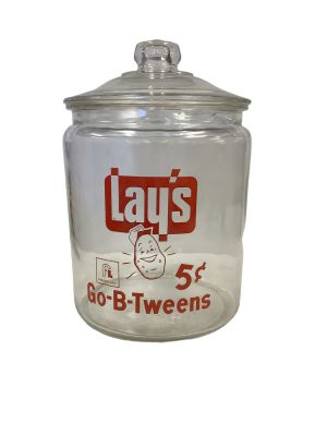 Layís Chips Counter Jar with Lid. Lay&iacute;s Chips Counter Jar with Lid Measures 9&icirc;Dx13&icirc;H with 
