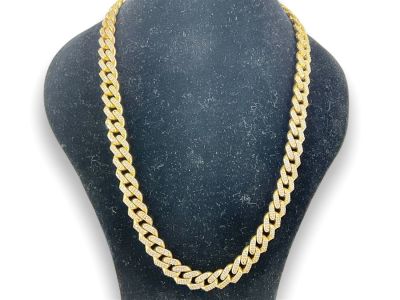 Luxurious and Heavy Cuban Chain Link 10k Necklace Necklace is marked and tested 10k y/g, is 
