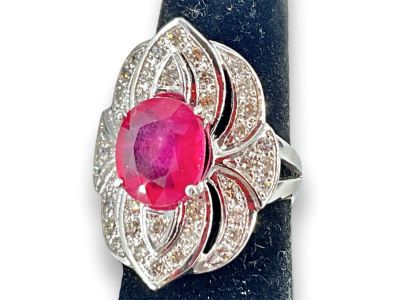14k w/g Stunning Ruby and Diamond Ring w/Appraisal Appraisal report is from Global Gem Labs in 