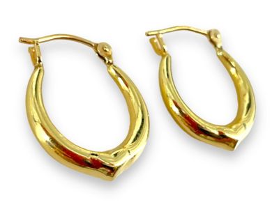 14kt Yellow Gold Hoop Earrings Puffed hoop earrings measuring (0.64&icirc;) in length with a puffed 