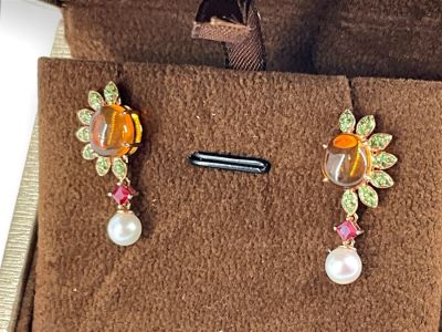 Lovely GRC Certified Natural Opal Earrings Lovely pierced earrings have accompanying paperwork 