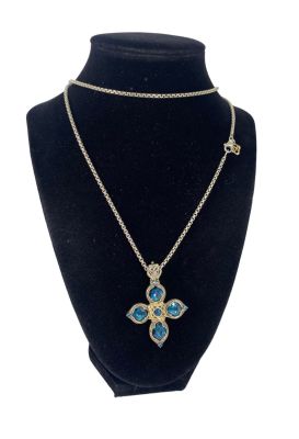 David Yurman Chain With a Thalassa Cross Pendant from Konstantino Sterling silver pieces with 