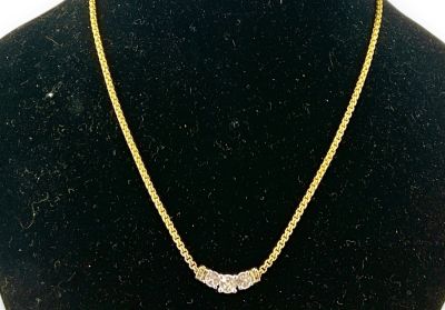 Beautiful 14k Yellow & Gold Diamond Necklace. Beautiful 14k Yellow &amp; Gold Diamond Necklace 