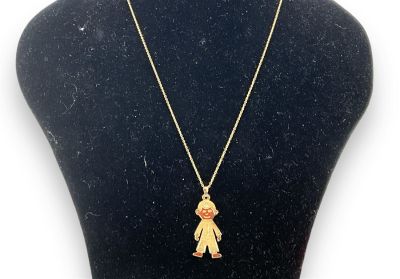 14kt Yellow Gold Necklace With Pendant Rolo chain measuring (18&icirc;) in length containing a 