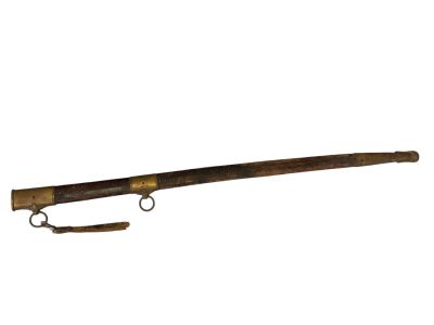 Leather & Brass Sword Scabbard. Leather &amp; Brass Sword Scabbard Has brass mounts, total 