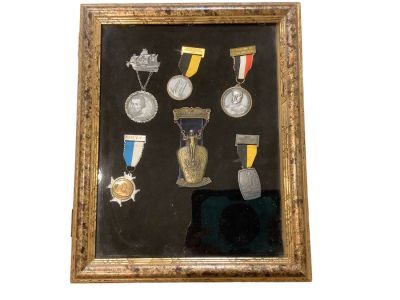 (6) German Medals in Wooden Display Case. (6) German Medals in Wooden Display Case Case 