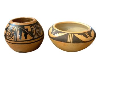 American Indian Pottery. American Indian Pottery Lot of (2). 2.75" & 3.25"H, one is signed. 