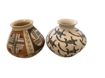 American Indian Pottery. American Indian Pottery Lot of (2). Both are 5.5"H and have rounded 