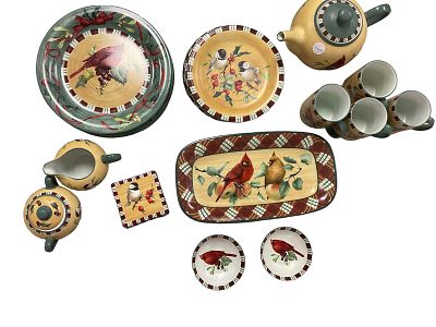 Lenox Christmas Dishes. Lenox Christmas Dishes Winter Greetings Everyday. Pattern is Birds. 4 