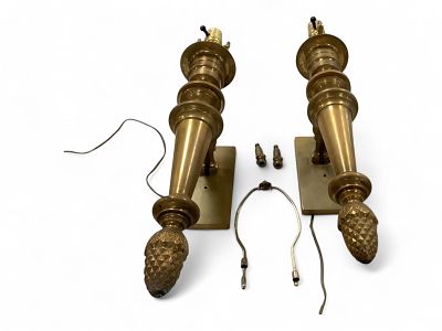 IPair of Brass Wall Sconces. IPair of Brass Wall Sconces 22.5" long x 8.5" deep. Has mounting 