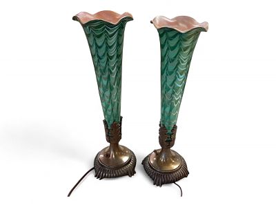Arts and Crafts Table Lamp Pair. Arts and Crafts Table Lamp Pair Possible Durrand, unsigned. 