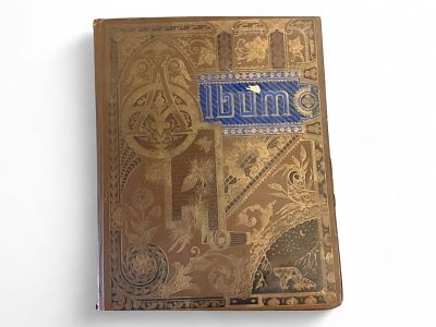 Antique Album. Antique Album 12"x16" antique album filled with postcards, greeting card 