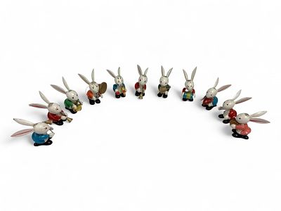 Eleven Rabbits in a Band. Eleven Rabbits in a Band Made in Japan, these little painted wooden 