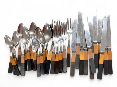 35 Vintage Silverware Pieces with Bakelite Handles. 35 Vintage Silverware Pieces with Bakelite 