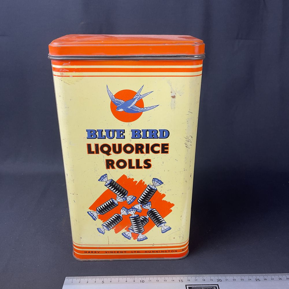 Lot 286: Harry Vincent Ltd Blue Bird Liquorice Rolls Advertising Tin