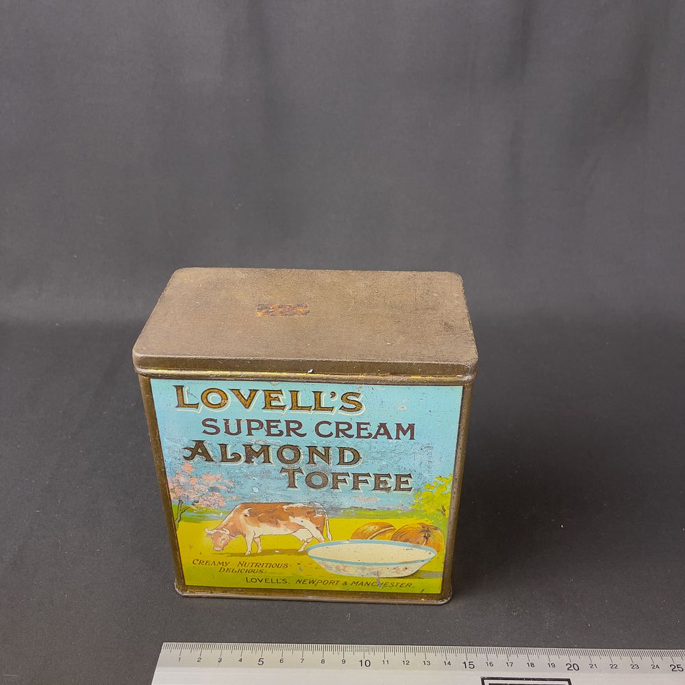 Lot 250: Lovell's Super Cream Almond Toffee Advertising Tin