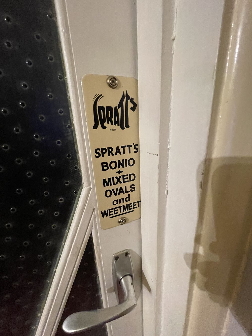 Lot 1: Vintage Spratt's Bonio Mixed Ovals Enamel Advertising Finger Plate Sign