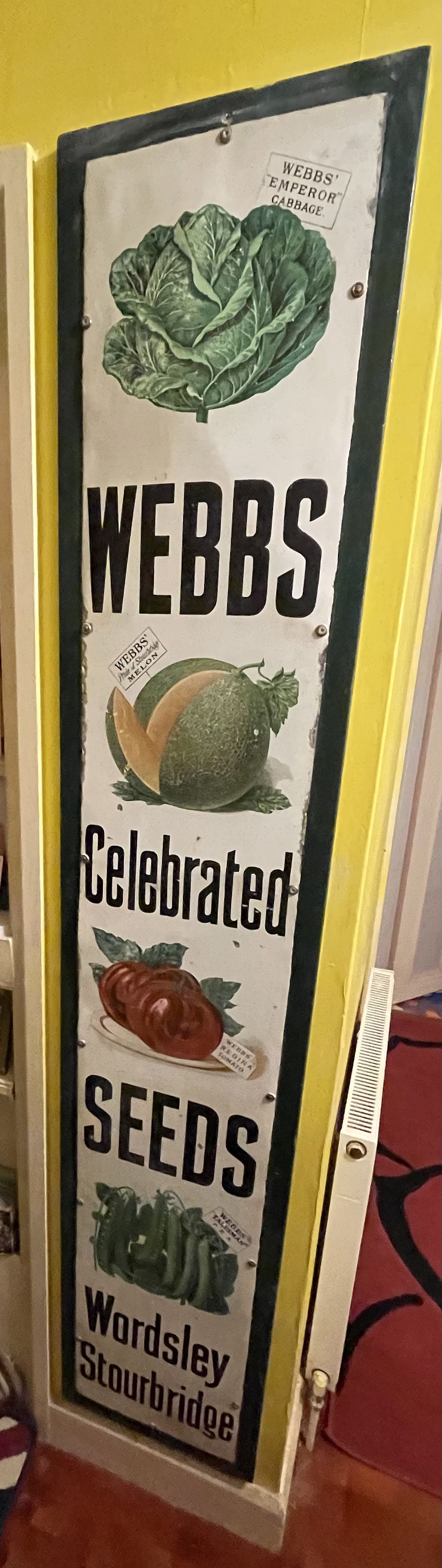 Lot 2: Vintage Webb's Celebrated Seeds Commercial Advertising Sign