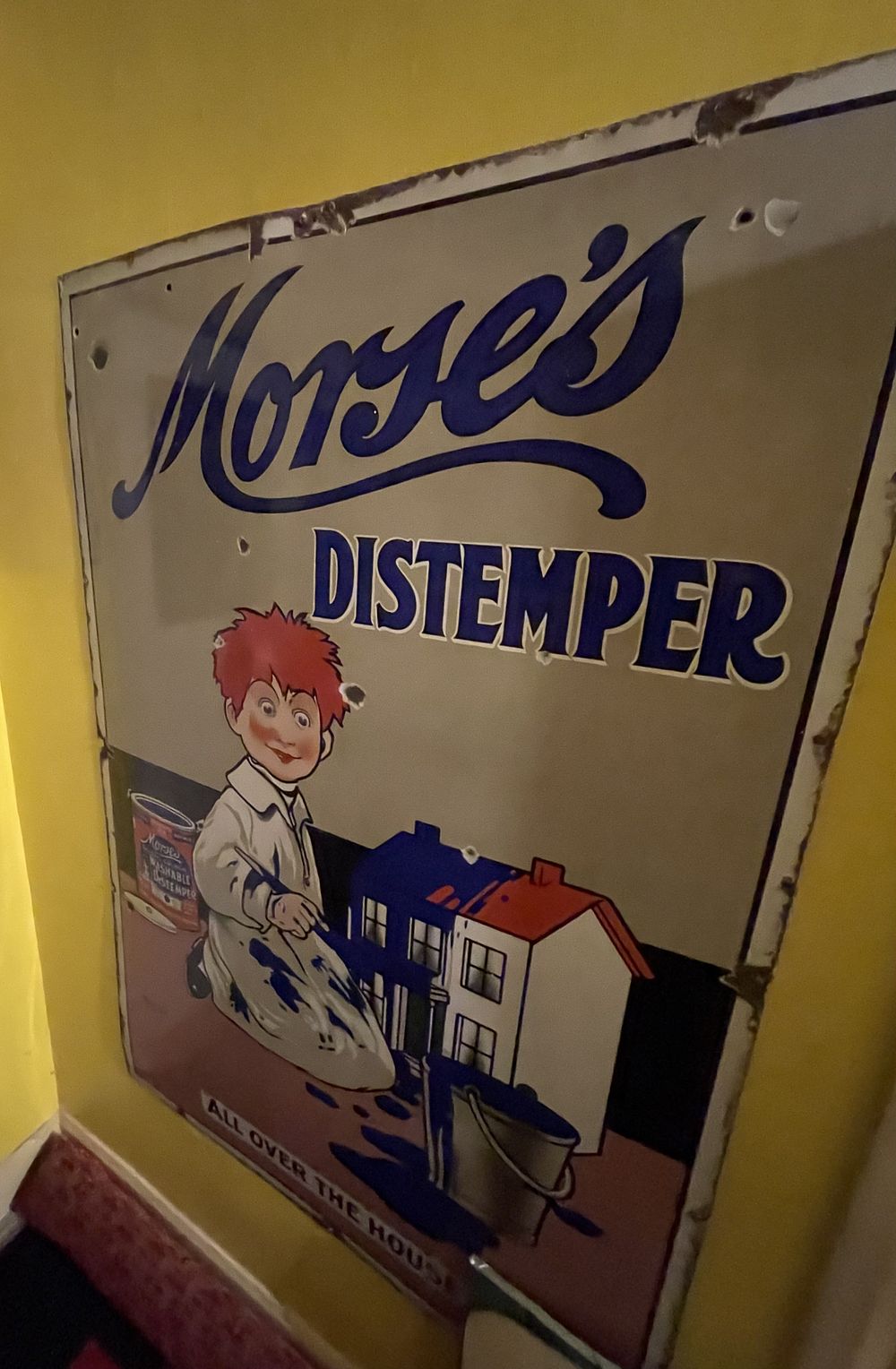 Lot 3: Large Morse's Distemper Pictorial Enamel Advertising Sign