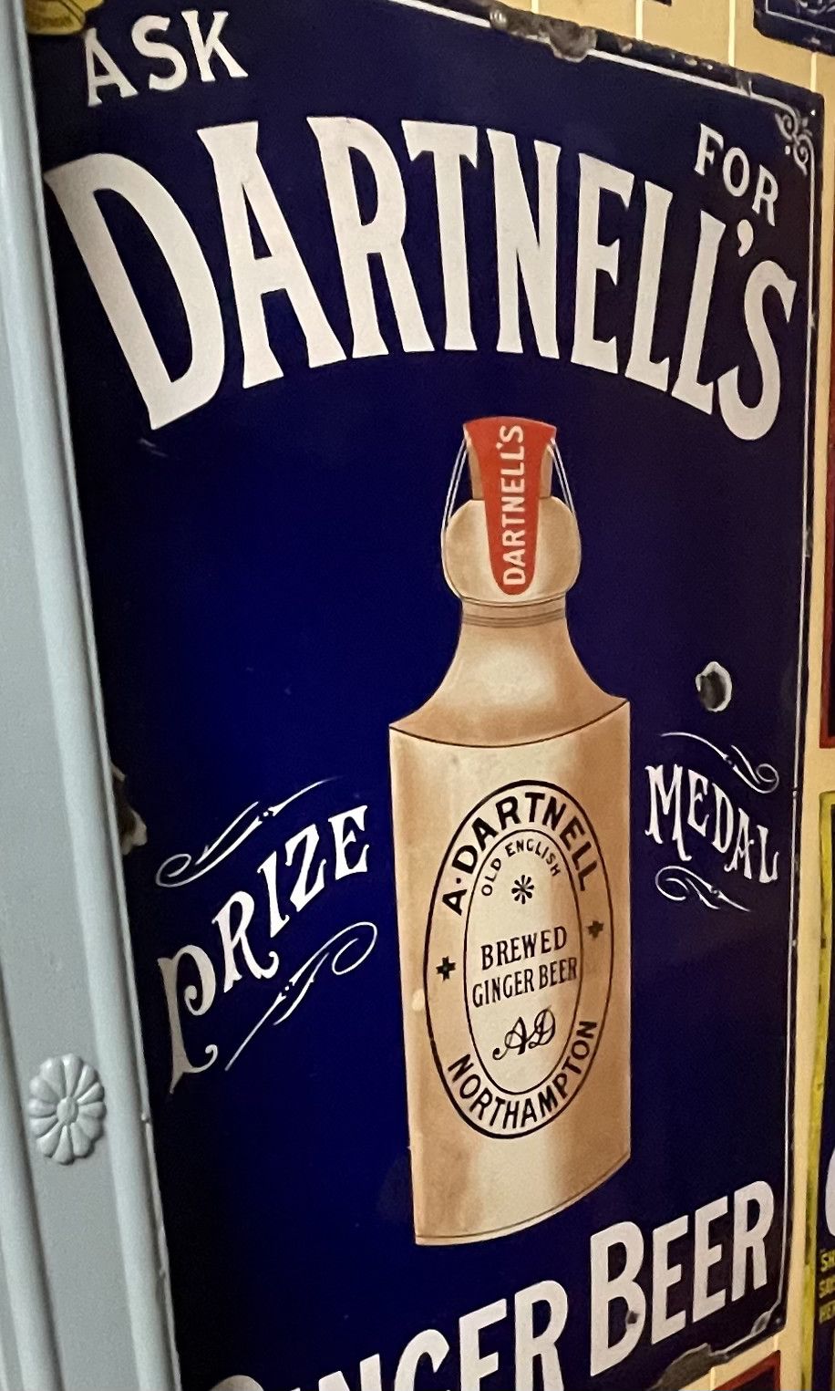 Lot 7: Antique Enameled Metal Advertising Sign for Dartnell's Ginger Beer