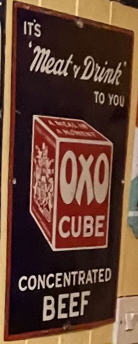 Lot 8: Vintage Style Oxo Cube Porcelain Enamel Advertising Sign