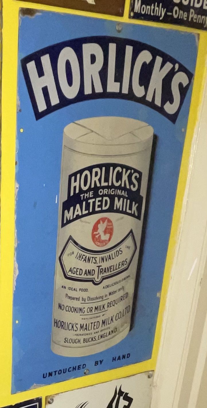 Lot 15: Vintage Horlick's Malted Milk Advertising Sign