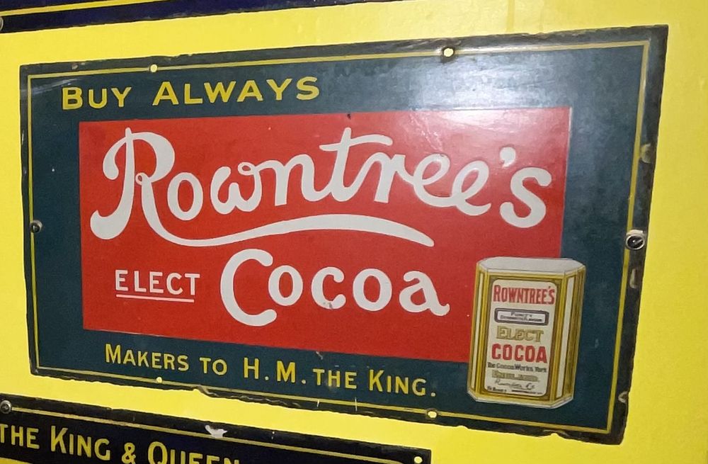 Lot 20: A Rowntree's Elect Cocoa Enamel Advertising Sign