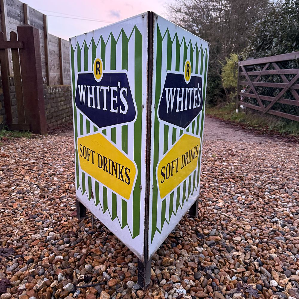 Lot 433: R. White's Triangular Enamel Advertising Bin