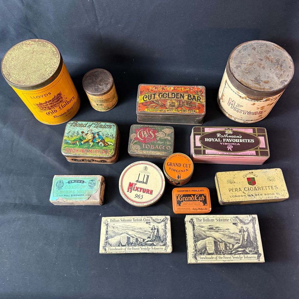 Lot 231: Tobacco and Cigarette Tins and Packaging Collection