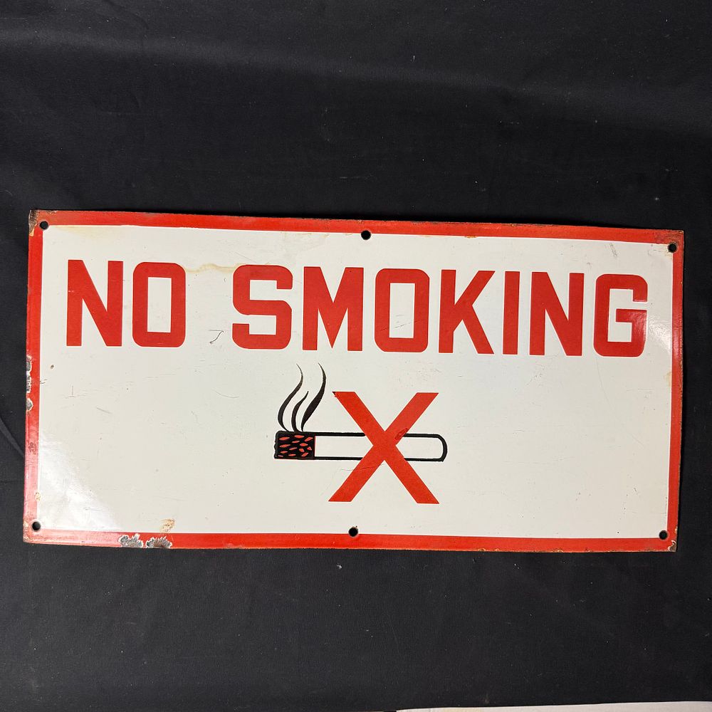 Lot 219: No Smoking Enamel Sign