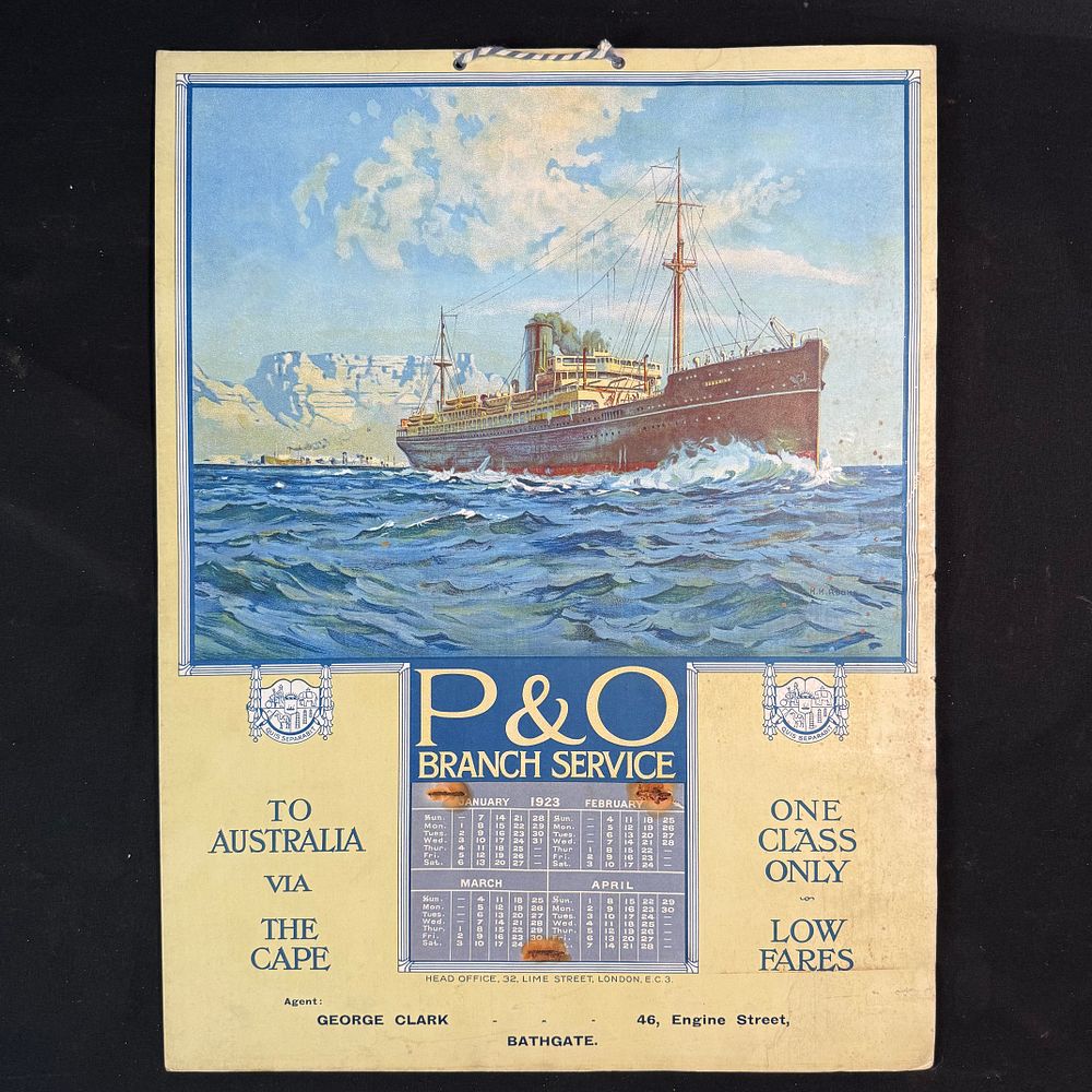 Lot 190: P&O Branch Service Australia Advertising Calendar