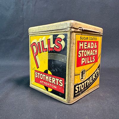 Stotherts Ltd Lithographed Tin Shop Counter Display Tin. Shop counter display tin for Stotherts 