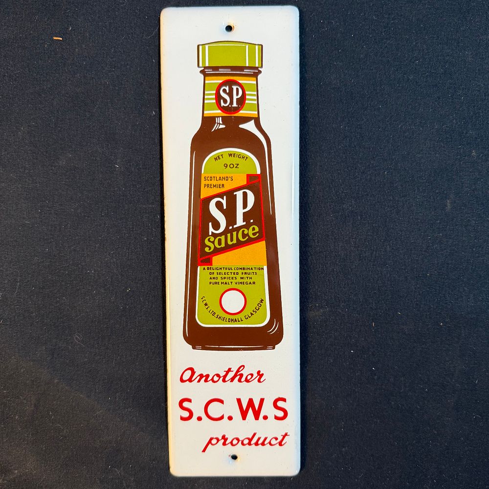 Lot 161: S.P. Sauce Enamel Advertising Sign