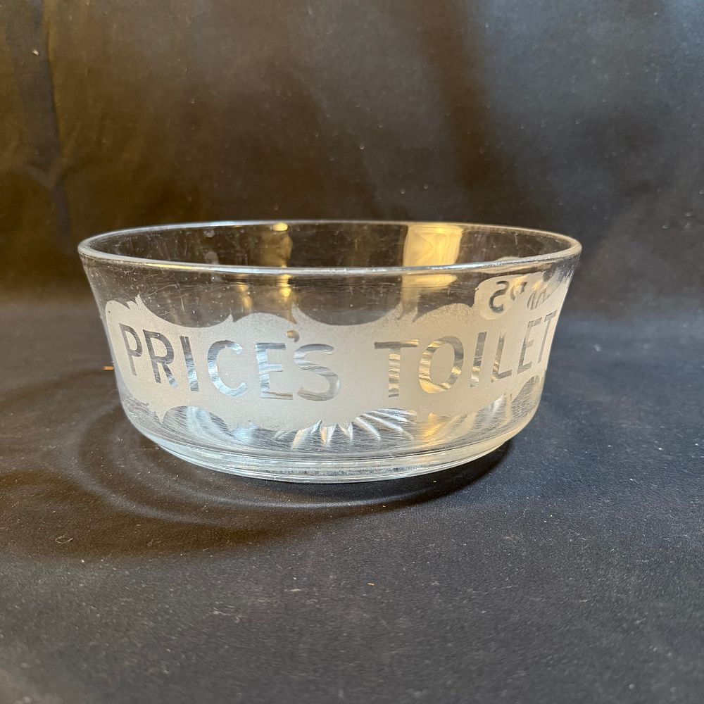 Lot 210: Price's Toilet Soaps Sunbeam Pattern Glass Advertising Bowl