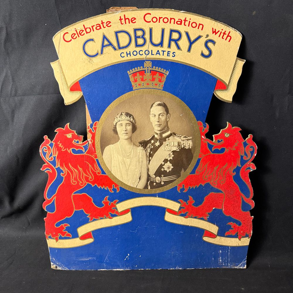 Lot 187: Cadbury's Chocolates Coronation Cardboard Advertising Display