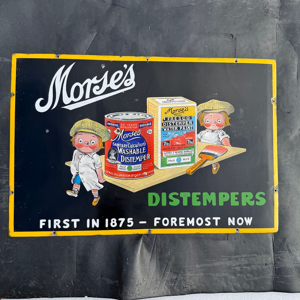 Lot 181: Morse's Pictorial Enamel Advertising Sign