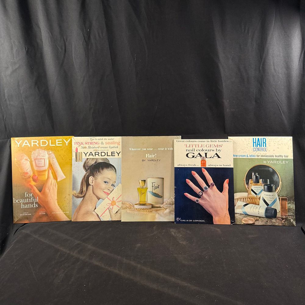 Lot 188: Yardley and Gala of London Cosmetic Counter Display Showcards