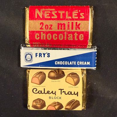 Nestle Fry's and Caley Chocolate Bar Wrappers. Three vintage British confectionery wrappers. 