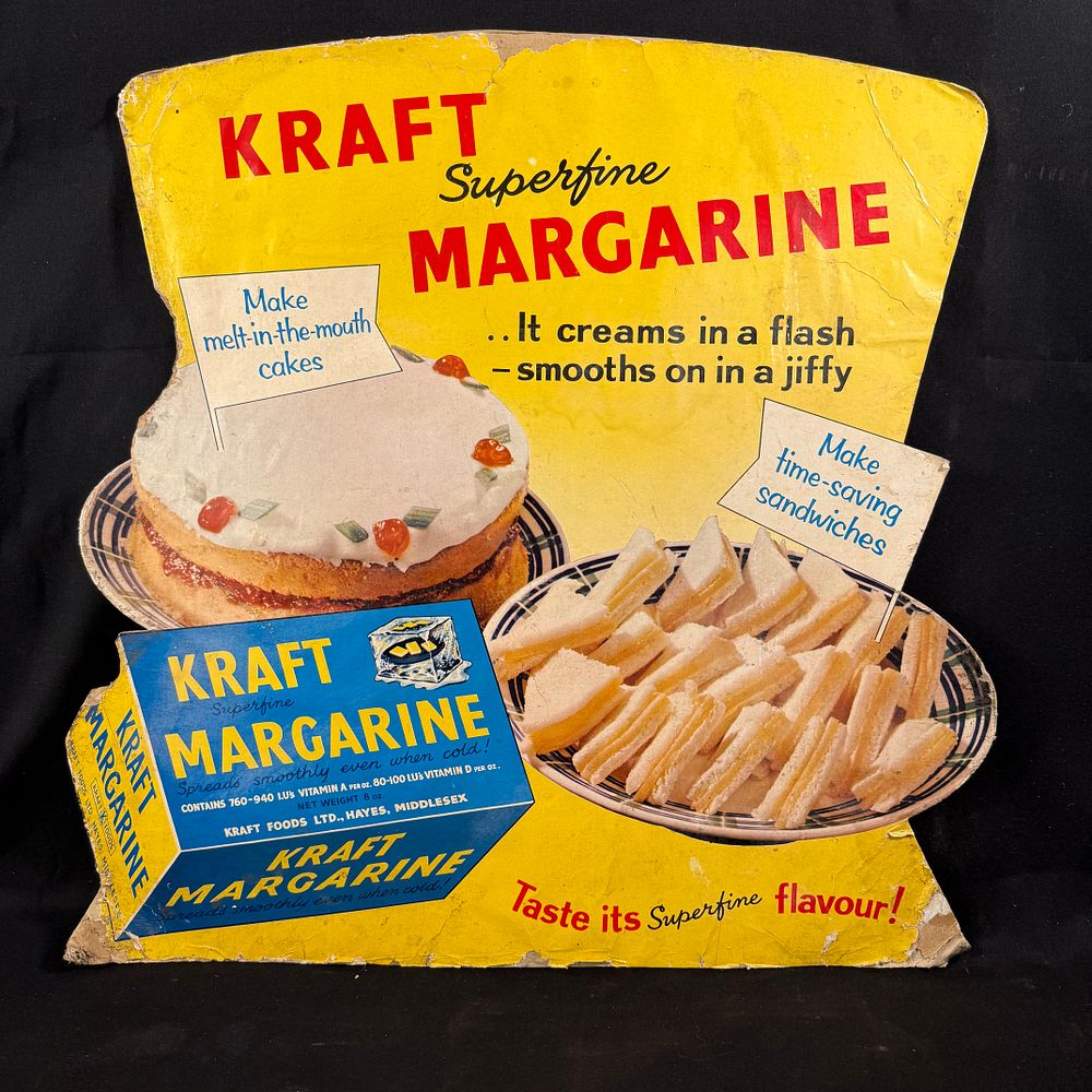 Lot 184: Kraft Superfine Margarine Die-Cut Cardboard Counter Display