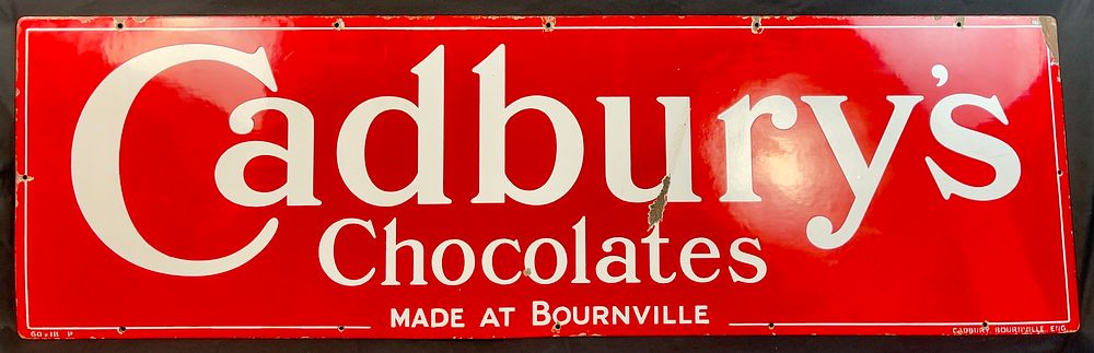 Lot 151: Cadbury's Chocolates Enamel Sign