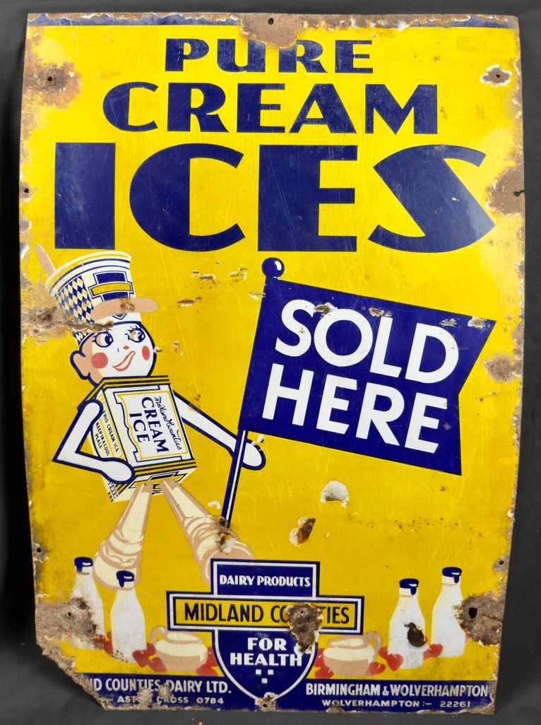 Lot 152: Midland Counties Enamel Sign