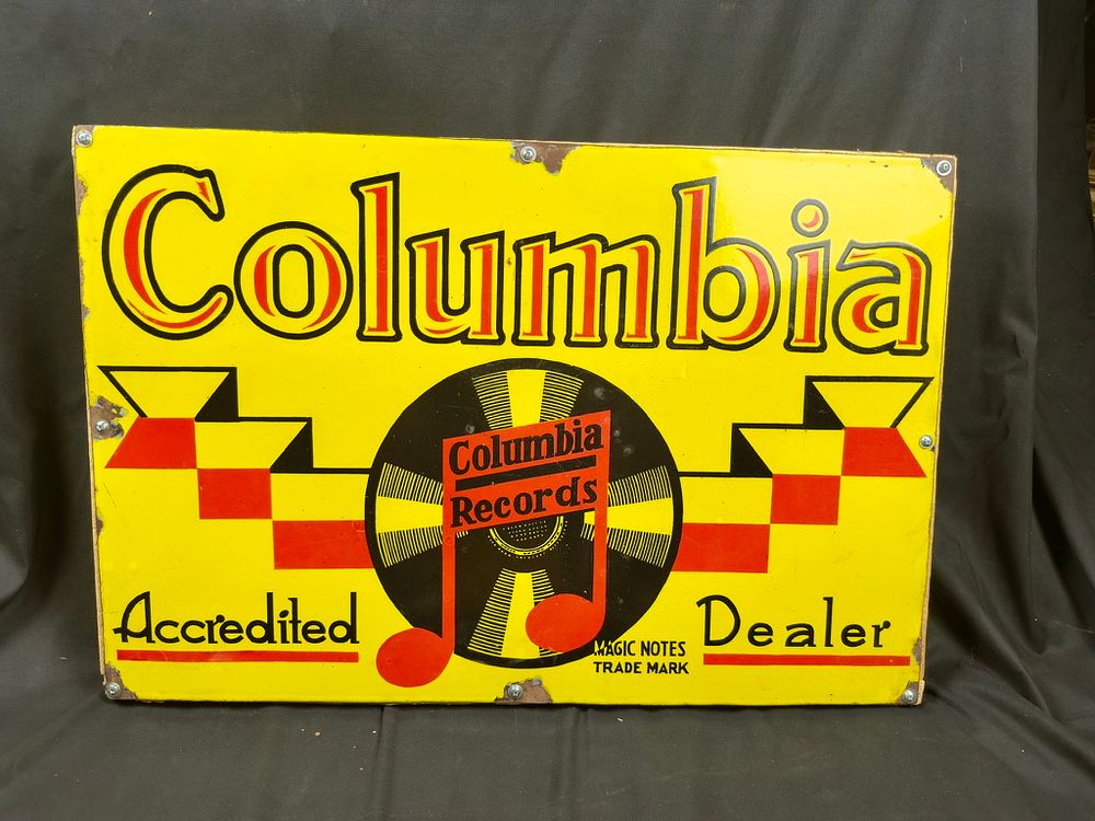 Lot 157: Columbia Records Enamel Sign