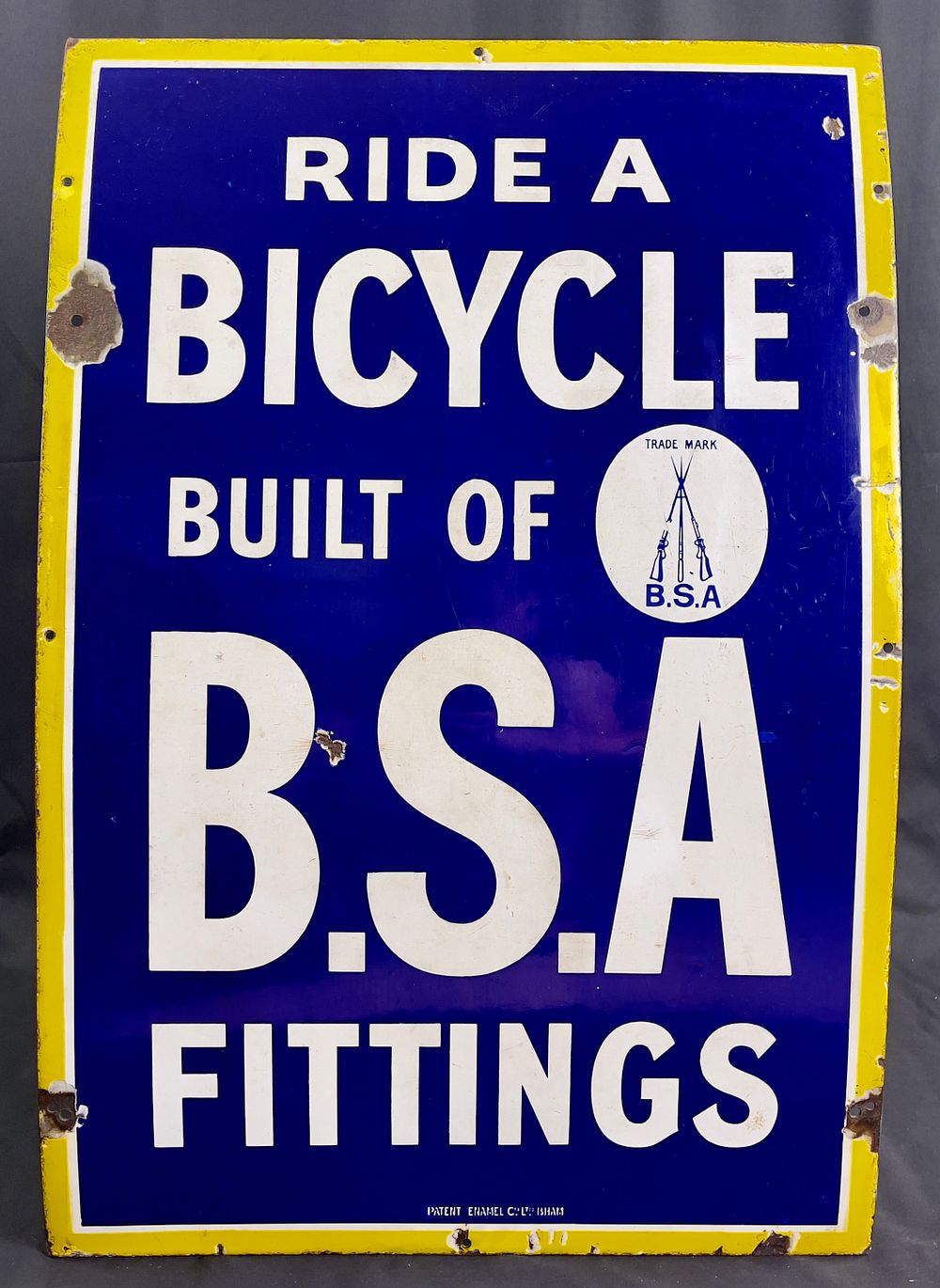 Lot 167: BSA Fittings Enamel Sign