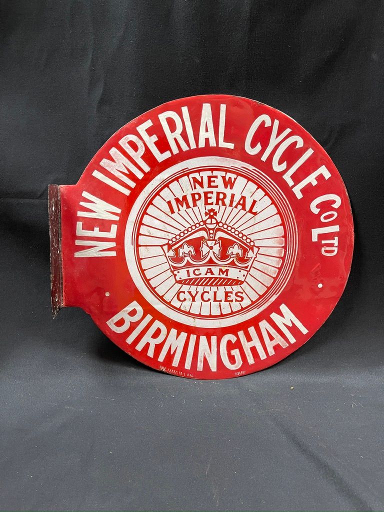 Lot 168: Imperial Cycles Enamel sign