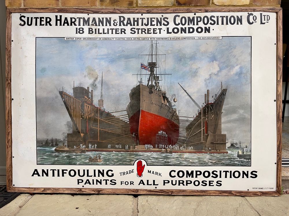 Lot 171: Suter Hartmann & Rahtjen's Composition Co LTD Enamel Sign