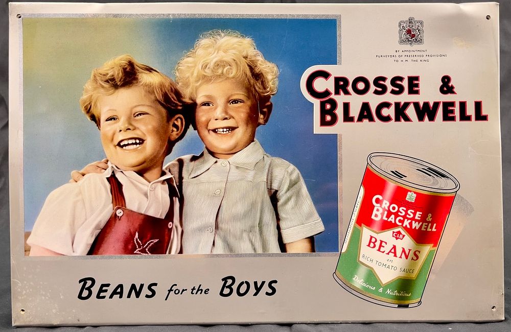 Lot 186: CROSSE & BLACKWELL ‘Beans for the boys’ showcard